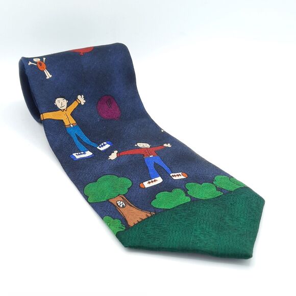 Vintage Save The Children Celeb Silk Tie Designer  JERRY SEINFELD/Nephew Joshua - Picture 1 of 6